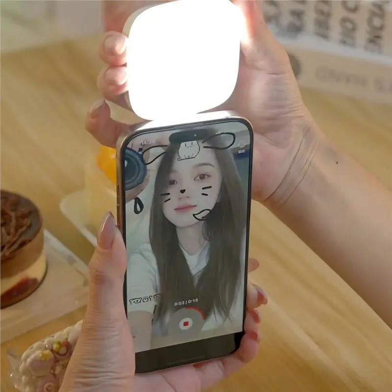 Live Streaming Fill Light For Mobile Phone With Magnetic Suction 48 LED 3000K To 6500K 2W Type C Battery 850mAh by null