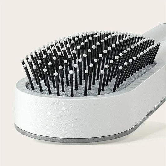 Self Cleaning Hair Brush For Women One-key Cleaning Hair Loss Airbag Massage Scalp Comb Anti-Static Hairbrush by null