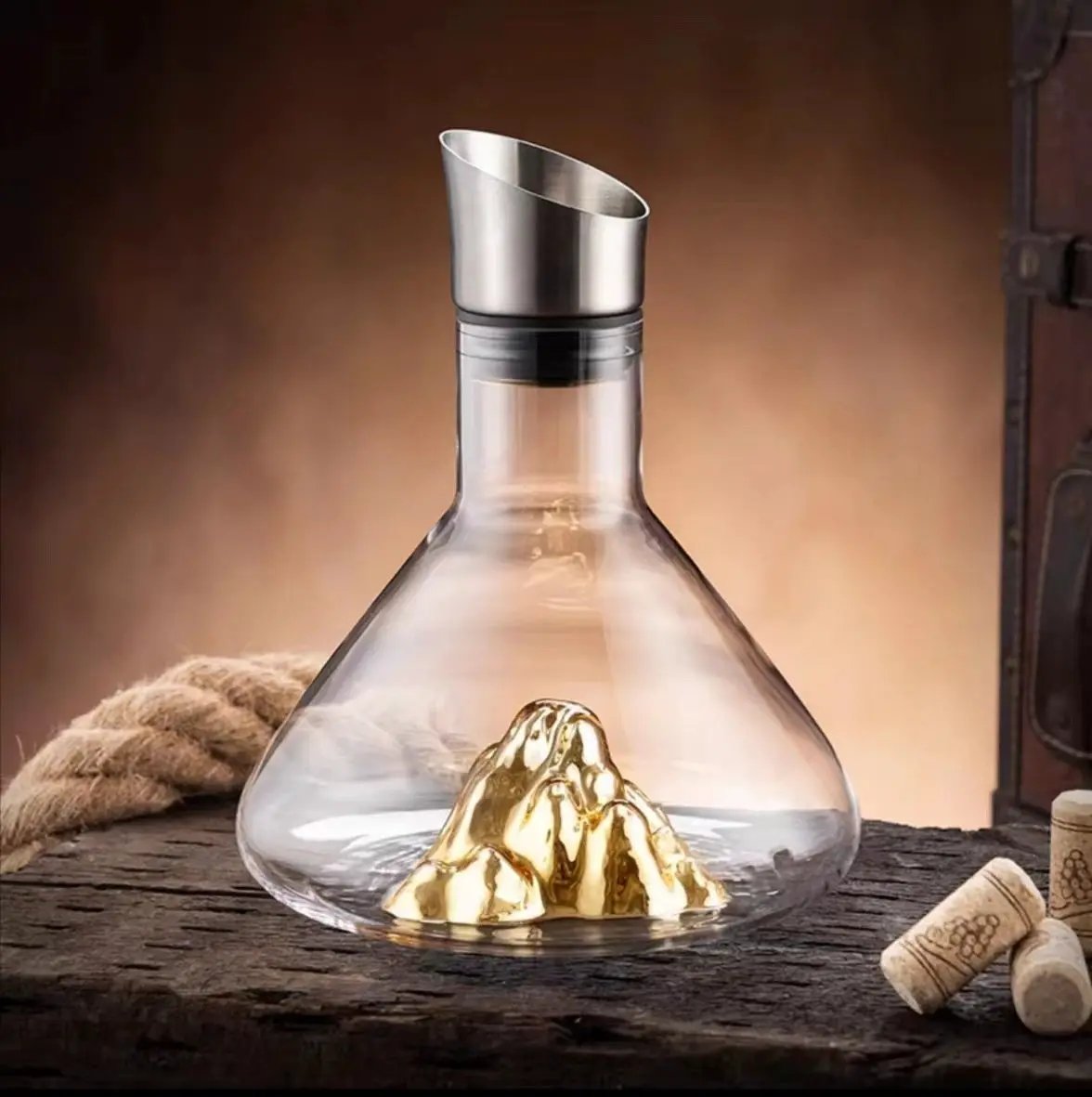Hot-selling Iceberg Waterfall Wine Decanter Creative Transparent Lead-Free Crystal Glass Wine Dispenser Barware Quick Decanters by Zeny Home & Beauty