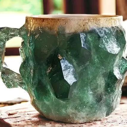 400ml Resin Mineral Crystal Coffee Mugs With Handles Elegant Fake Mineral Crystal Cup For Workplace Home Decor Christmas Gift Kitchen Gadgets by Zeny Home & Beauty