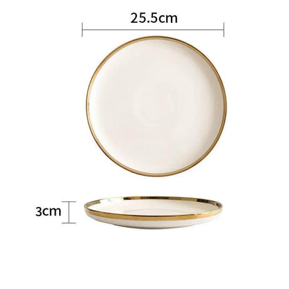 Porcelain Wedding Gifts Set Platinum Bowls And Plates With Gold Trim 4.5 Inch Bowl And 8 Inch Shallow And Deep Dishes by null