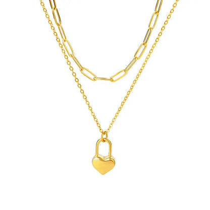 Fashion Jewelry Multilayer Heart Pendant Necklaces For Women Stainless Steel Chain Choker Zircon Moon Star Necklace Femme Wedding Jewelry Gift by Zeny Home & Beauty