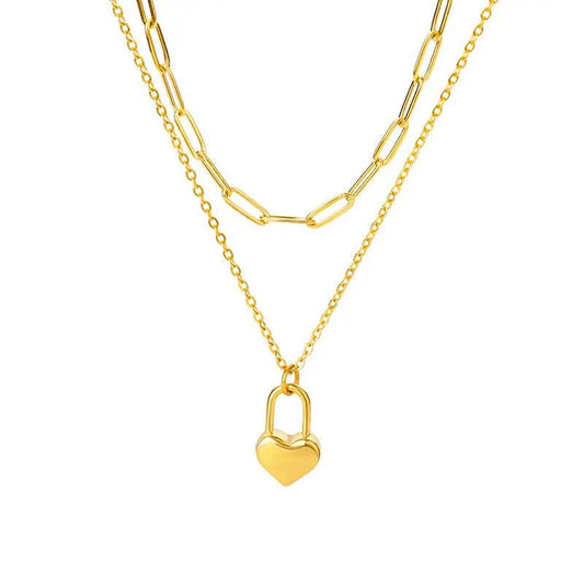 Fashion Jewelry Multilayer Heart Pendant Necklaces For Women Stainless Steel Chain Choker Zircon Moon Star Necklace Femme Wedding Jewelry Gift by Zeny Home & Beauty