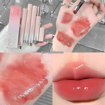Water Light Pressed Lipstick With Solid Gloss Mirror Shine For High Shine Lip Makeup by null