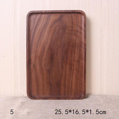 Japanese Korean Style Hand Painted Black Walnut Wood Square Dinner Plate 13cm No 2 Size by null