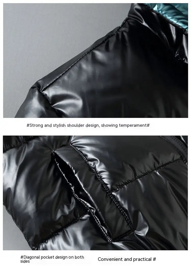 Winter Down Thick Bright Leather Cotton-padded Jacket by Zeny Home & Beauty