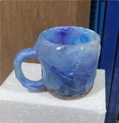 400ml Resin Mineral Crystal Coffee Mugs With Handles Elegant Fake Mineral Crystal Cup For Workplace Home Decor Christmas Gift Kitchen Gadgets by Zeny Home & Beauty