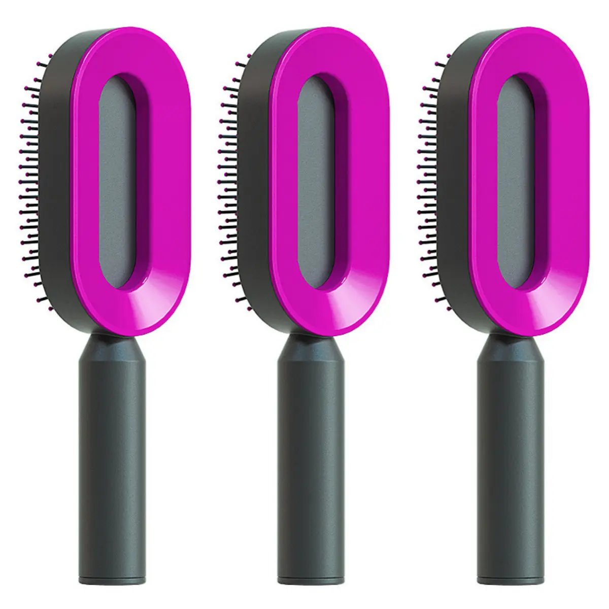 Self Cleaning Hair Brush For Women One-key Cleaning Hair Loss Airbag Massage Scalp Comb Anti-Static Hairbrush by null