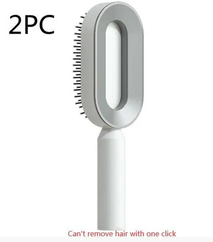 Self Cleaning Hair Brush For Women One-key Cleaning Hair Loss Airbag Massage Scalp Comb Anti-Static Hairbrush by null