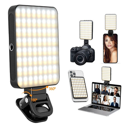 Magnetic LED Fill Light For Camera And Phone Three Color Temperature 3000K To 6500K 4W 2000mAh Battery Black by null