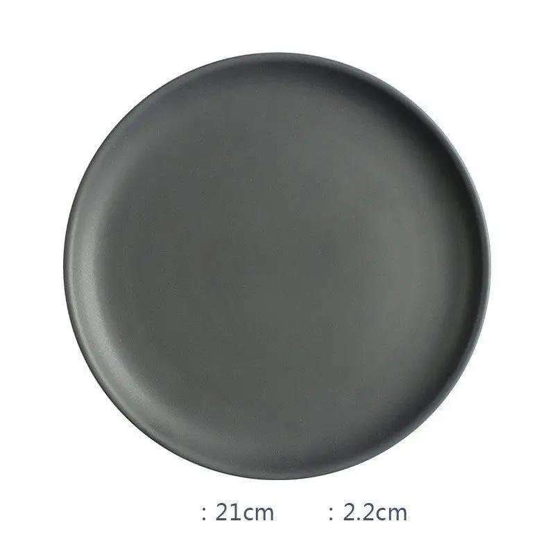 Nordic Ceramic Dinnerware Set With Deep Rice Bowl And Steak Plate New Bone China Matt Glaze Microwave Safe by null