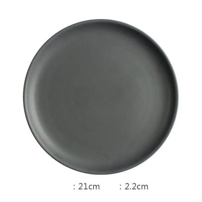 Nordic Ceramic Dinnerware Set With Deep Rice Bowl And Steak Plate New Bone China Matt Glaze Microwave Safe by null