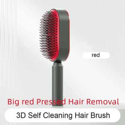 Self Cleaning Hair Brush For Women One-key Cleaning Hair Loss Airbag Massage Scalp Comb Anti-Static Hairbrush by null
