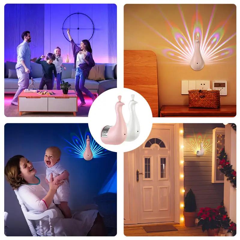 Peacocks Wall Lamp Colorful Ambient Lighting Modern Creative Atmosphere 3D Body Animal Lighting Lustre For Bedroom by Zeny Home & Beauty