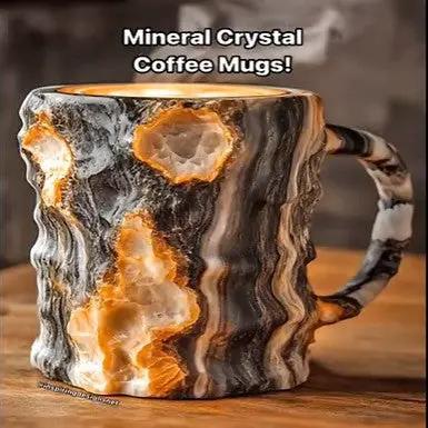 400ml Resin Mineral Crystal Coffee Mugs With Handles Elegant Fake Mineral Crystal Cup For Workplace Home Decor Christmas Gift Kitchen Gadgets by Zeny Home & Beauty