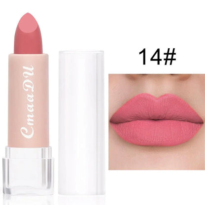 CmaaDu15 Color Matte Lipstick And Waterproof Moisturizing Lip Gloss Set With Seven Color Variants A To G by null
