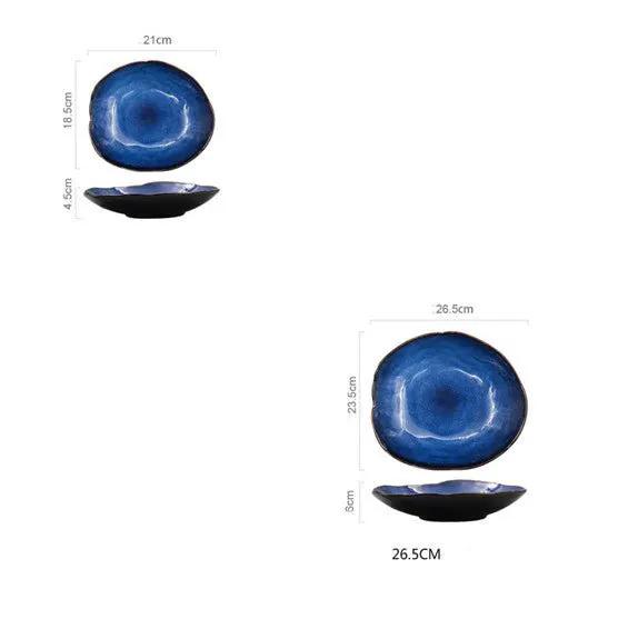 Ceramic Irregular Flat Plates For Western Dishes Household Kitchen Everyday Tableware Dishwasher Safe Microwave Safe by null