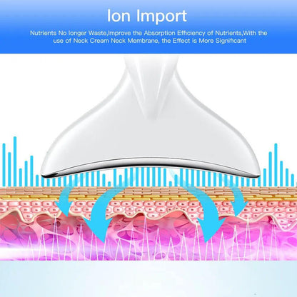 EMS Microcurrent Neck And Face Beauty Device With 3 Color LED Photon Therapy For Skin Tightening And Double Chin Reduction by null