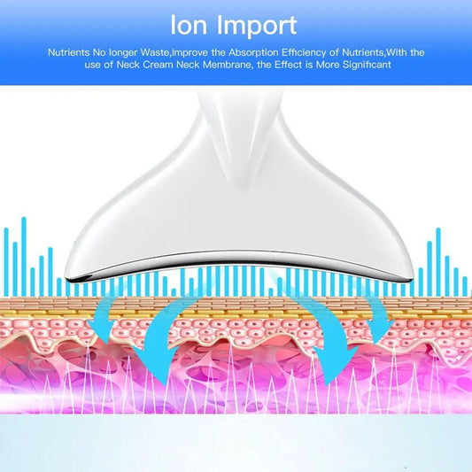 EMS Microcurrent Neck And Face Beauty Device With 3 Color LED Photon Therapy For Skin Tightening And Double Chin Reduction by null