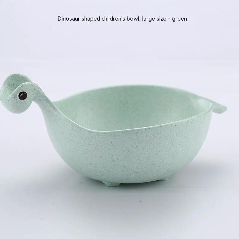 Eco Friendly Wheat Straw Dinosaur Bowls for Babies Cute Tiny Dinosaur Shaped Bowls Non Slip Base Lightweight by null