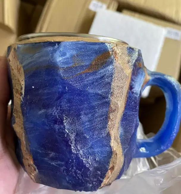 400ml Resin Mineral Crystal Coffee Mugs With Handles Elegant Fake Mineral Crystal Cup For Workplace Home Decor Christmas Gift Kitchen Gadgets by Zeny Home & Beauty