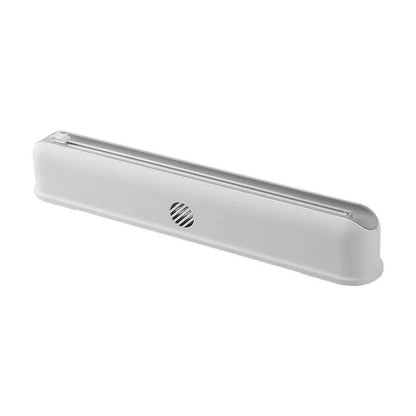 Wall Mounted Cling Film Cutter With Suction Cup Storage Box Kitchen Organizer White Modern Design by null