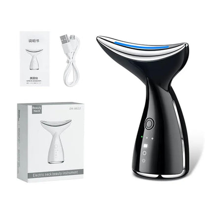 EMS Microcurrent Neck And Face Beauty Device With 3 Color LED Photon Therapy For Skin Tightening And Double Chin Reduction by null
