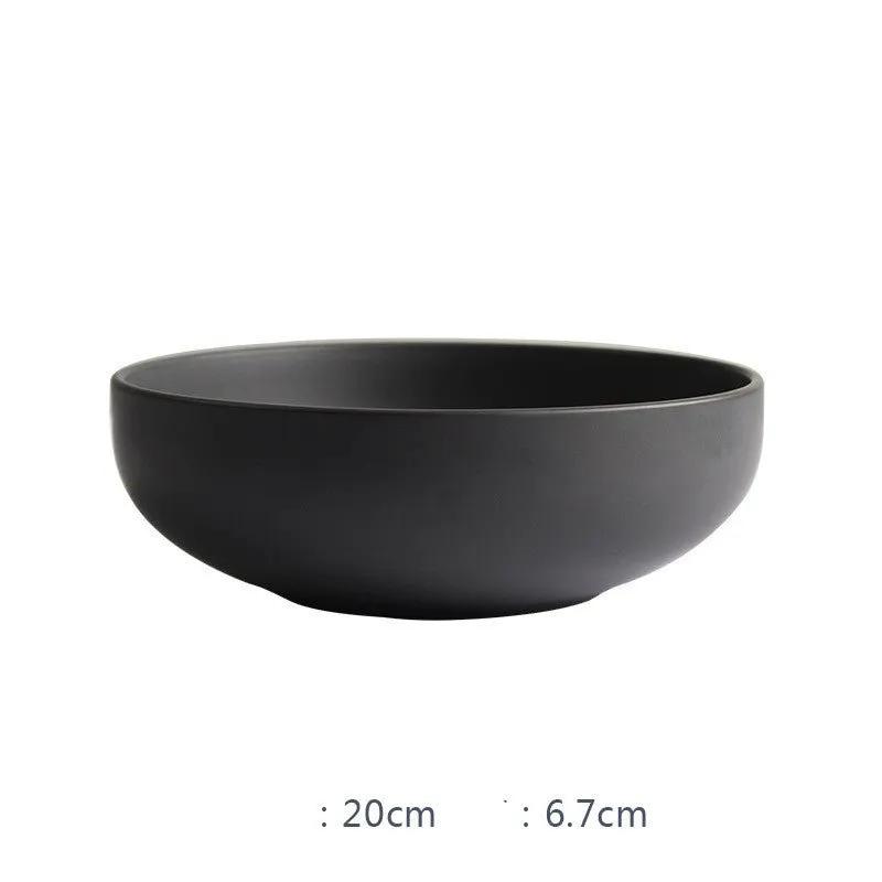 Nordic Ceramic Dinnerware Set With Deep Rice Bowl And Steak Plate New Bone China Matt Glaze Microwave Safe by null