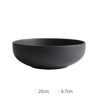 Nordic Ceramic Dinnerware Set With Deep Rice Bowl And Steak Plate New Bone China Matt Glaze Microwave Safe by null