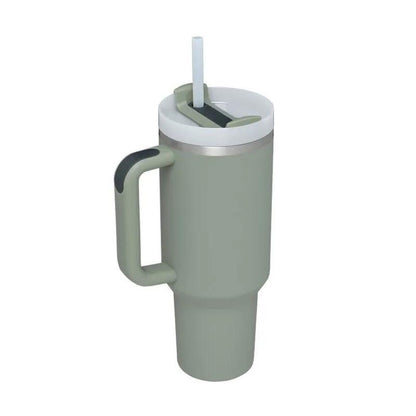 40 Oz Stainless Steel Insulated Tumbler With Handle Travel Coffee Cup For Office And Gym by null