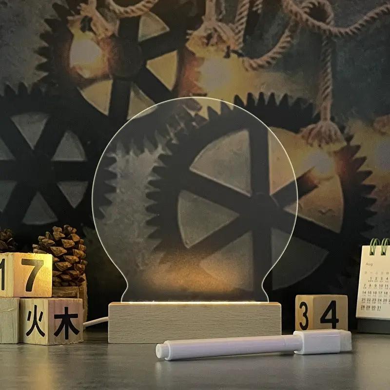 Creative Note Board Creative Led Night Light USB Message Board Holiday Light With Pen Gift For Children Girlfriend Decoration Night Lamp by null
