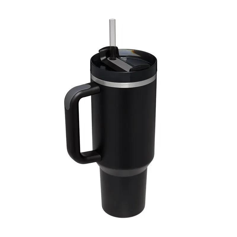 40 Oz Stainless Steel Insulated Tumbler With Handle Travel Coffee Cup For Office And Gym by null
