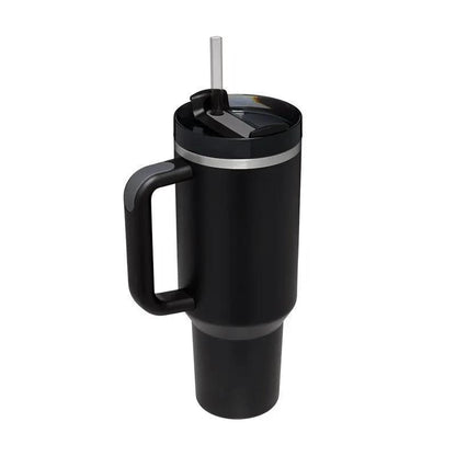 40 Oz Stainless Steel Insulated Tumbler With Handle Travel Coffee Cup For Office And Gym by null