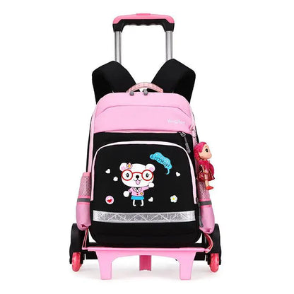 Korean Detachable Trolley Bag For Elementary School Students Lightweight 36 55L Breathable Red And Black by null