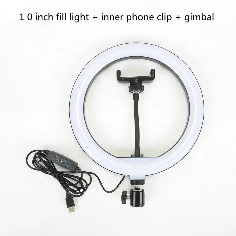 Mobile Phone Bracket Fill Light For Live Streaming Desktop Desk Mount Universal Black by null