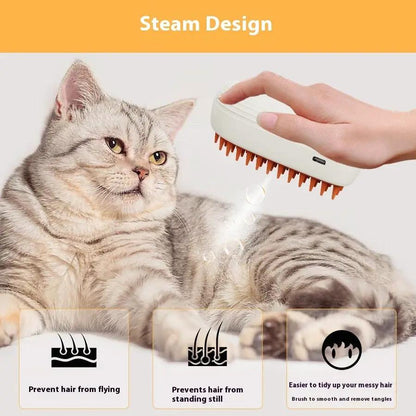 USB Rechargeable Pets Steam Brush Spray Massage Comb Pet Grooming Tools Cat Steam Comb Pet Products by Zeny Home & Beauty