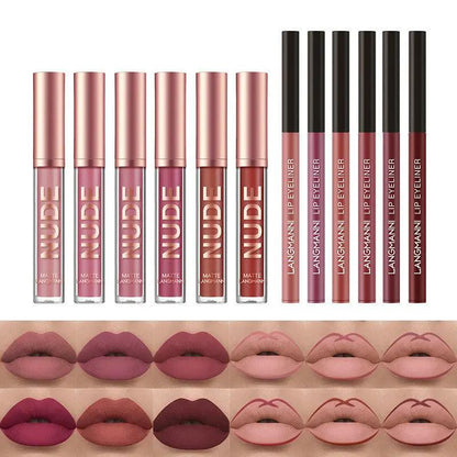 12 Piece Matte Lipstick And Lip Liner Set Waterproof Long Lasting Color For Every Look Gift Set by null