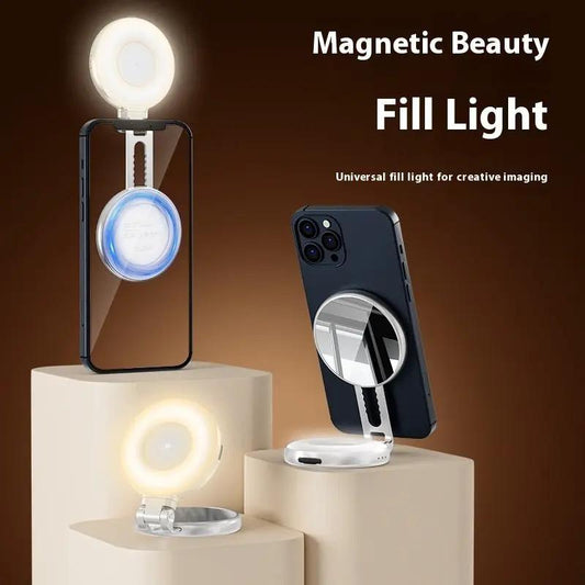 Mobile Phone Magnetic Suction Mini Fill Light Foldable Handheld For Selfies And Videos 5V by null