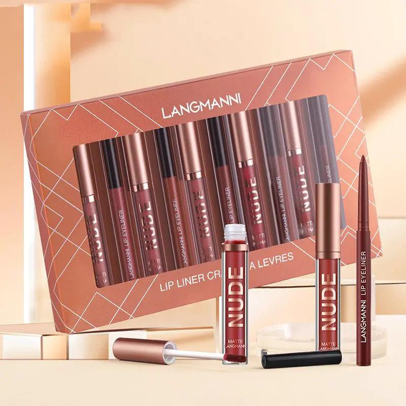 12 Piece Matte Lipstick And Lip Liner Set Waterproof Long Lasting Color For Every Look Gift Set by null