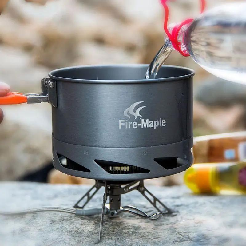 Fire Maple Feast K2 Heat Exchanger Cookware Set for Camping and Hiking with Hard Anodized Aluminum Pot and Kettle by null