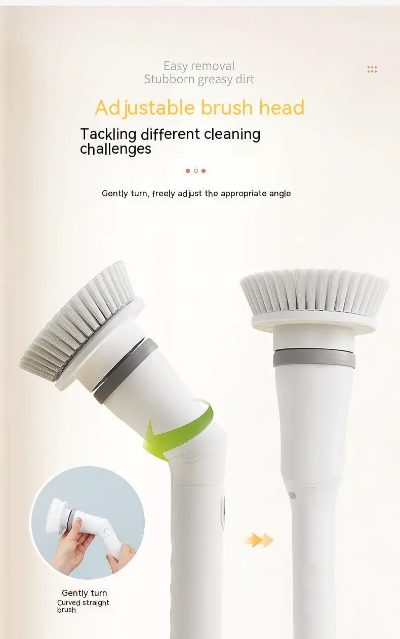 Telescopic Electric Scrubber With Long Handle For Walls And Tight Spaces Multifunctional Cleaning Brush by null