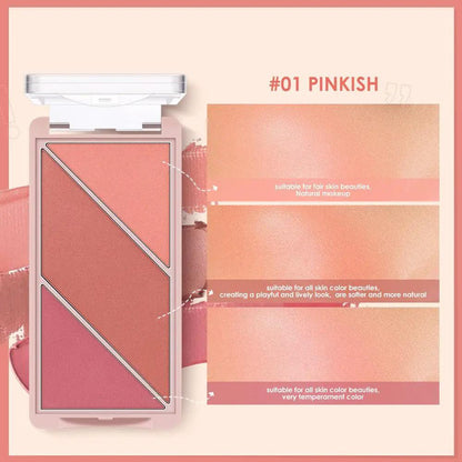 3 In 1 Contouring Palette With Multi Use Shadows And Blush For On The Go Makeup Essentials by null