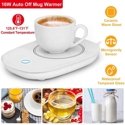 Auto Shut Off Coffee Mug Warmer For Home Office Desk Keeps Beverages Warm All Day by null