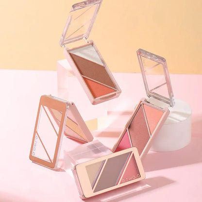3 In 1 Contouring Palette With Multi Use Shadows And Blush For On The Go Makeup Essentials by null