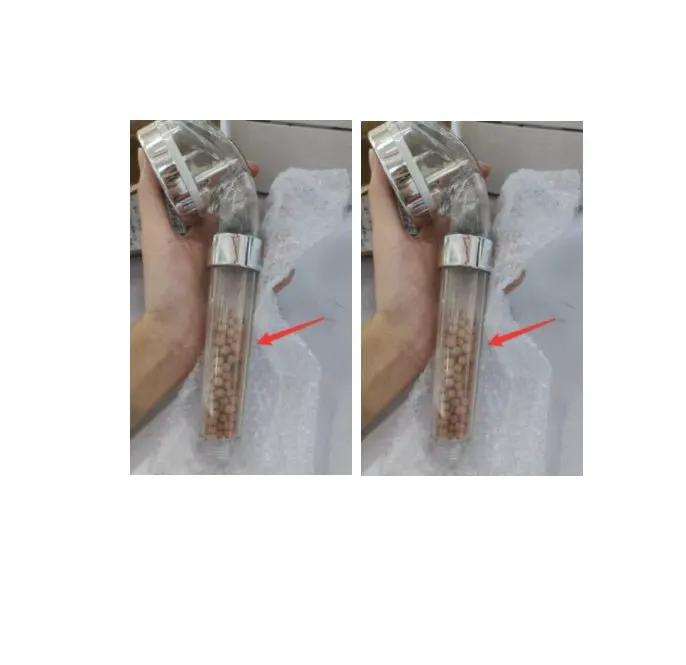 Pressurized Negative Ion Shower Head With Three Mode Water Outlet And Massage Spray by null