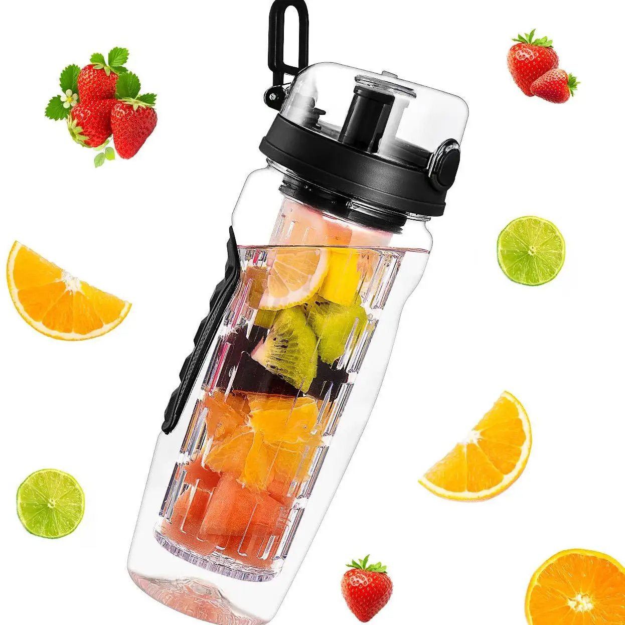32 Oz Fruit Infuser Water Bottle BPA Free Eastman Tritan Leakproof Sports Bottle With Infuser Cup by null
