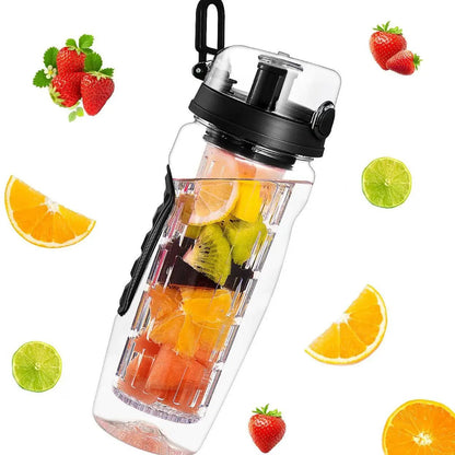 32 Oz Fruit Infuser Water Bottle BPA Free Eastman Tritan Leakproof Sports Bottle With Infuser Cup by null