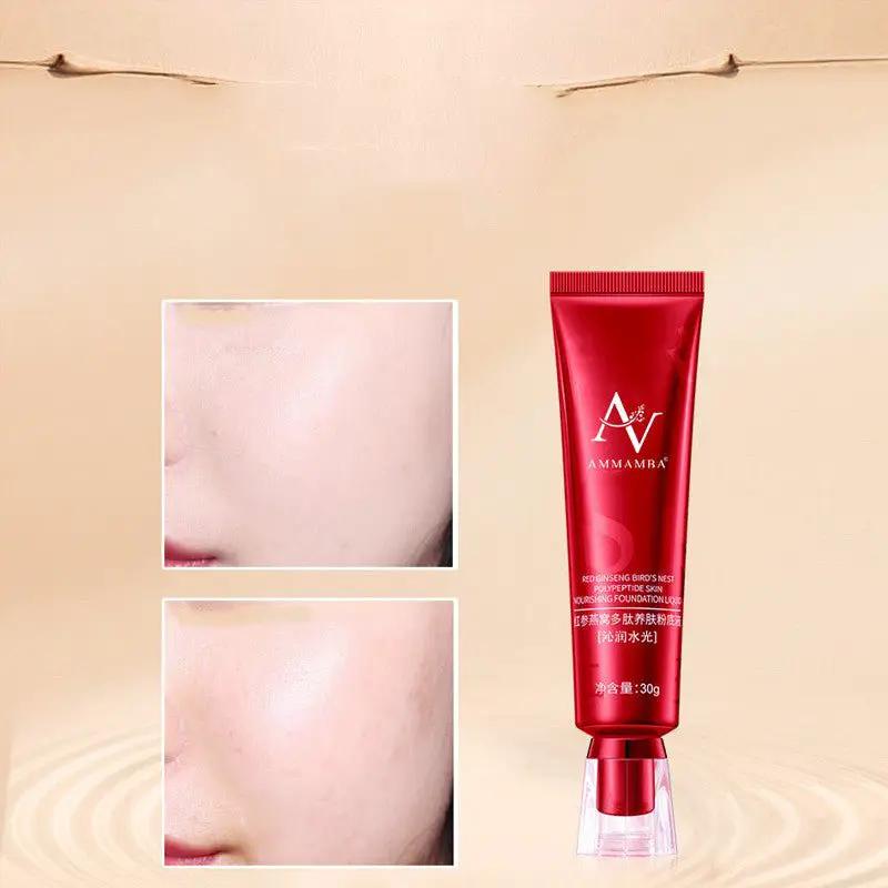 Birds Nest Liquid Foundation Concealer 30g Ivory White Natural Color Lasting Makeup by null