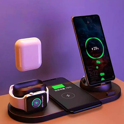 Wireless Charger For IPhone Fast Charger For Phone Fast Charging Pad For Phone Watch 6 In 1 Charging Dock Station by null